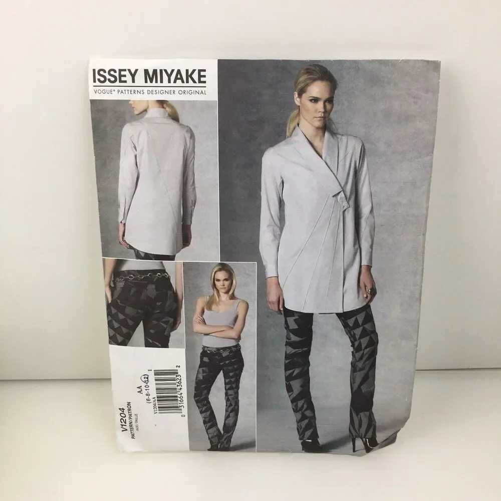 Issey Miyake Tunic Large Collar and Jeans Pants Size 6-12 CUT 12 Pattern 1204